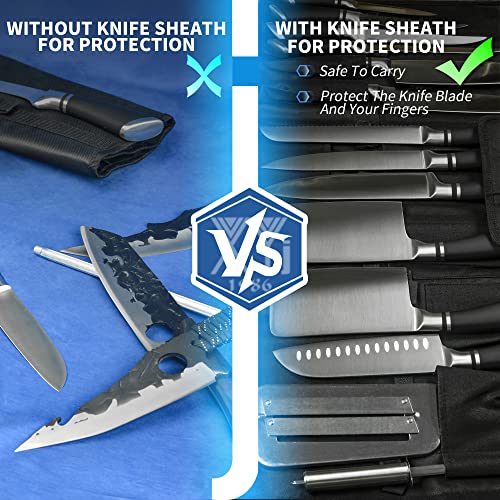 XYJ Authentic Since 1986,Professional Knife Sets for Master Chefs, Chef Knife Set with Bag,Case