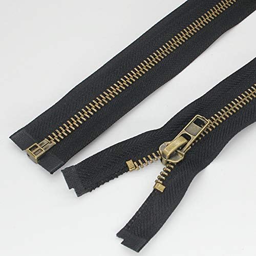 8 24 Inch Antique Brass Zippers for Jackets Sewing Coats Crafts