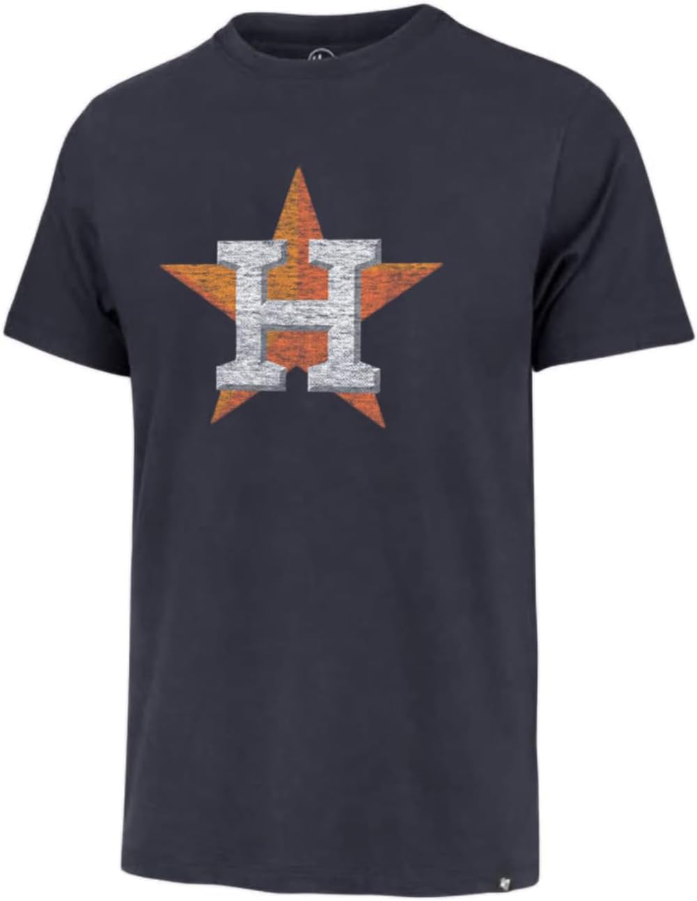 MLB Men's Distressed Imprint Match Team Color Primary Logo Word Mark T-Shirt (Houston Astros Navy, X-Large) Image