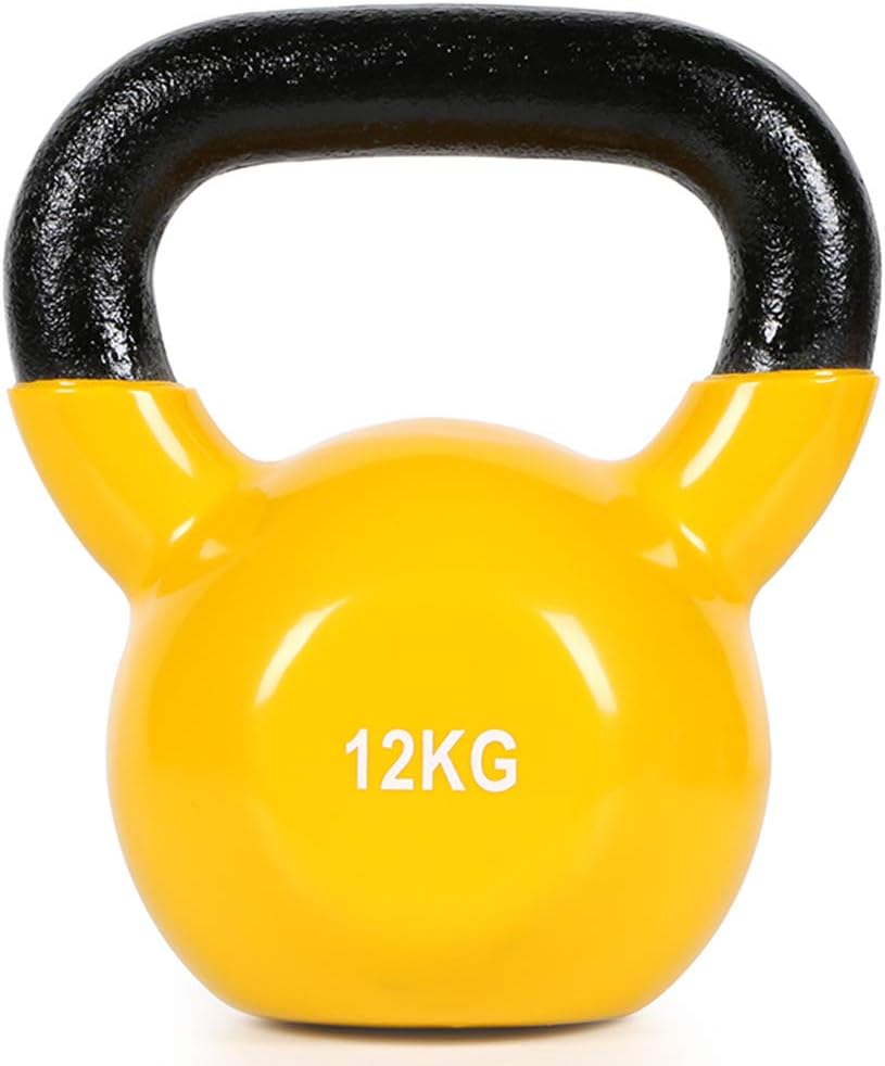 YSHCA Kettlebell Weights Cast Iron, Kettle Bell Portable Weight Grip Exercise Kettlebell for Strength Training, Conditioning, and Fitness,12KG-26LBS