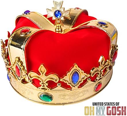 Children's Kids Crown - King, Queen, Prince Hat - Fun Accessory (Red)