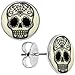 Body Candy Stainless Steel Sugar Skull Glow in the Dark Stud Earrings