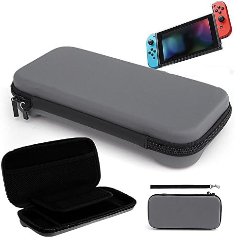 Nintendo Switch Carrying Case,Waterproof Hard EVA Shell Storage Bag Protective Cover with Game Card Holder for Nintendo Switch Gray