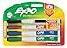 EXPO Magnetic Dry Erase Markers with Eraser, Fine Tip, Low Odor Ink, 4 Count, 4 Assorted Colors: Black, Red, Blue, Green
