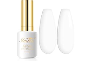 Imtiti White Gel Nail Polish,Pigment White Color UV/LED Soak Off Gel Polish for DIY Nail Art Manicure at Home 0.51 Fl Oz