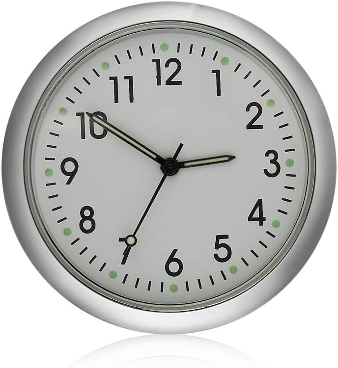 Eadorns Car Clock,Car Ornament Automotive Accessories Auto Stick-on Watch,for Car Home Interior Decoration (White)