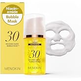 MENOKIN 30 Seconds Bubble Mask BRIGHT, Niacinamide Face Mask, 2.36 fl oz | Micro-Bubbles for Dark Spots, Uneven Skin Tone, Glutathione, Vitamin C, Korean Skincare, Glass Skin Radiance, Bubble Serum