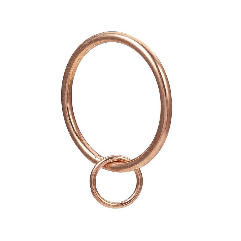 INCREWAY Curtain Ring Loop,1.46-Inch Inner Diameter Round Curtain Rings Hook Pins, Set of 16 - Rose gold