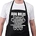 Bang Tidy Clothing Funny BBQ Apron Novelty Aprons Cooking Gifts for Men 100% Cotton 2 Pockets - BBQ Rules