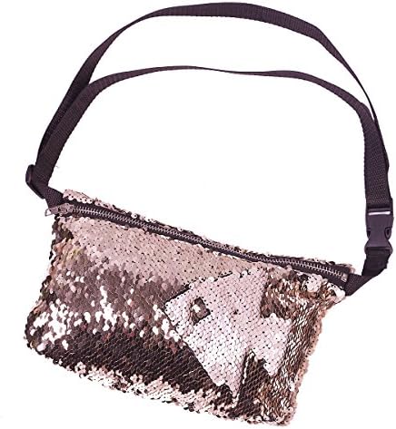 New Fanny Pack Sequin Waist Pack Bags Cross Body Handbags Matte Gold Casual Punk Bags School Bags Pencil pouch