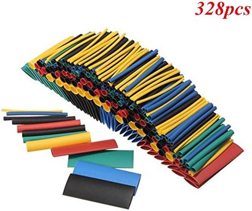 Heat Shrink Tube 328pcs,5 Colors 8 Size Insulation Protection Flame Retardant Shrink Tubes Sleeving Set Combo Include 8 Small Pack