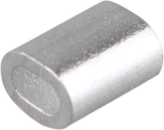 Futheda 100 pcs Aluminum Crimping Loop Sleeve Clips Oval Shaped for 1.0mm Cable Wire Rope Silver Tone - Image 3