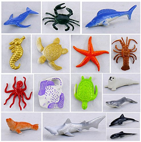 Jungle Animals Figures,Dinosaur Figures,Ocean Sea Animals Figure, 60 Piece Vinyl Plastic Mini Realistic Under Animals Party Favors Party Bag Filler Best Gift Set - Thumbnail 4