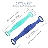 Silicone Back Scrubber for Shower (2 pcs, Blue and Green), Extended Dual Sided Bath Body Brush, 80 cm / 31.5 inches…