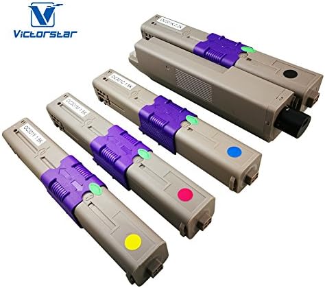 Compatible Toner Cartridge C301 C321 MC332 MC342 series 4 Colors (BK+C+Y+M) VICTORSTAR 2200 Pages for Black, 1500 Pages for C/M/Y for OKI 301 C301 C301dn C321 C321dn MC332dn MC332 MC342 MC342dn MC342dnw MC342w MC342dw (4 Colors)