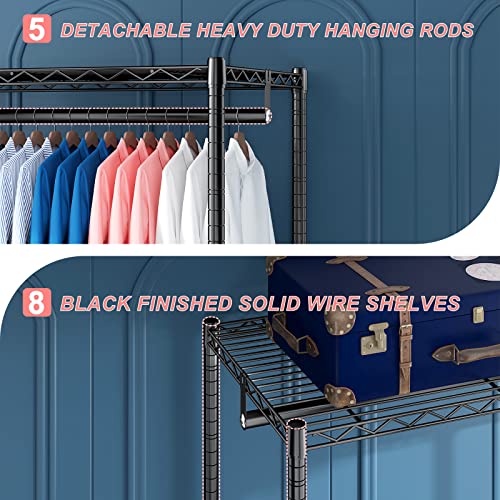 Raybee Clothes Rack, Heavy Duty Clothing Racks for Hanging Clothes 830