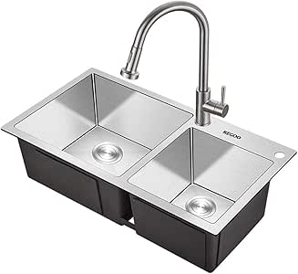 Sink Fregadero Doble Grande/pequeño Fregadero de Cocina Moderno
