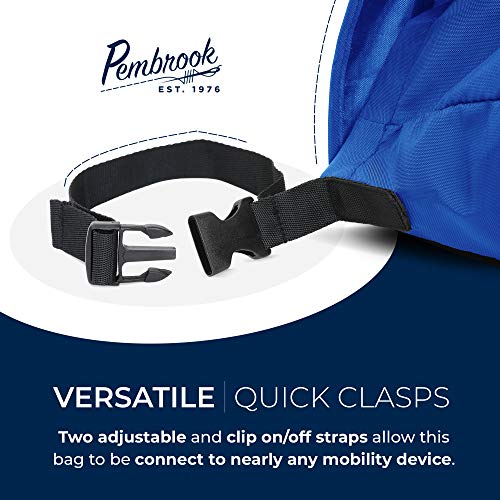 Pembrook Wheelchair Backpack Bag - Wheel Chair and Walker Accessories Side Storage Bags - Lightweight Pack for Mobility, Transport & Travel Portable Devices - Fits Scooter, Electric Wheelchairs & Etc - Thumbnail 4
