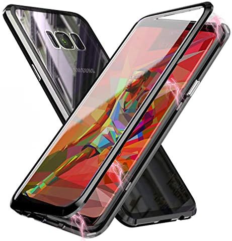 JoyCube For Samsung Galaxy S8 Plus Case, 360 ° Full Body Protective Case With Built-in Screen Protector, Magnetic Adsorption Metal Bumper Shockproof Compatible with Samsung S8 Plus Phone Cover -Black