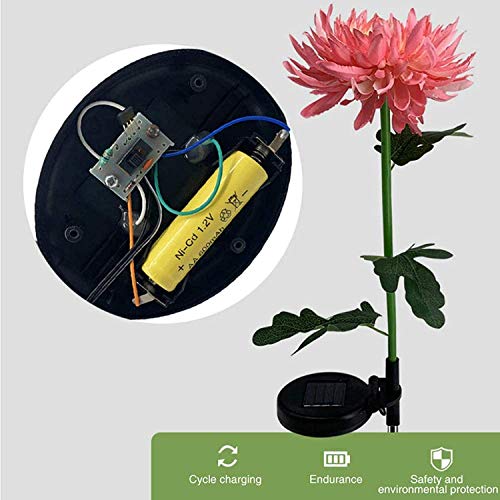 Youyuekefu 1 / 3pcs Solarbetriebene Blumen-Chrysanthemen-Lichter,Led KüNstliche Chrysantheme Garden Lichter,wasserdichte… – Bild 5