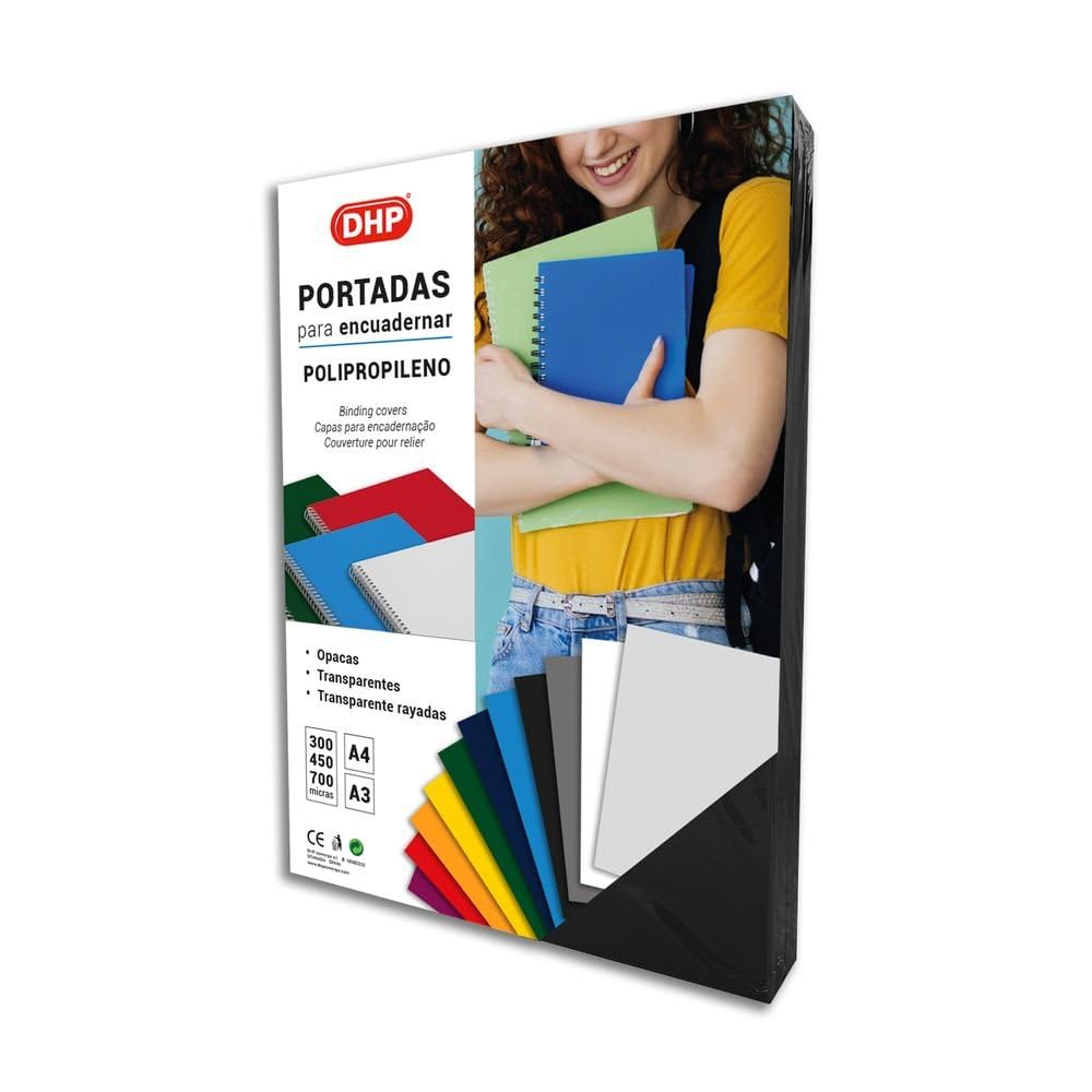 Pack of 50 Polypropylene Binding Cover, 0.7 mm Thick, Format A4, Black