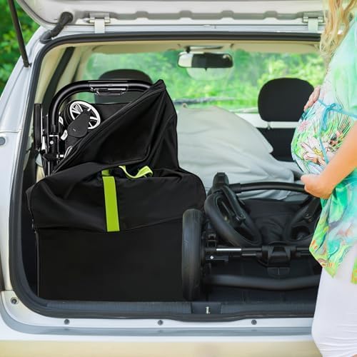 KOWVOWZ Stroller Travel Bag, Portable Pram Bag for Airplane, Oxford Cloth Baby Stroller Travel Bag, Gate Check Travel Bag with Backpack for Airplane Travel