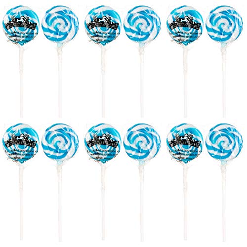 Blue and White Swirl Lollipops - 12 Suckers