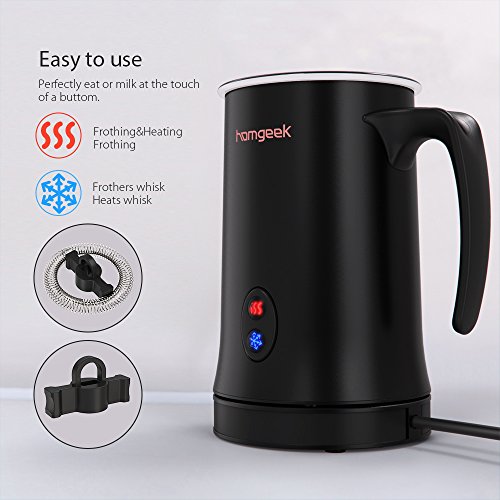 image for Electric Milk Frother, Homgeek Automatic Milk Frother & Heater with Ho