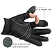 POSA Palmyth 2 Cut Fingers Fishing Gloves Skidproof Sun Protection Fishing Tackle for Fly Fishing Ice Fishing Hunting Riding Cycling (Black-XL)