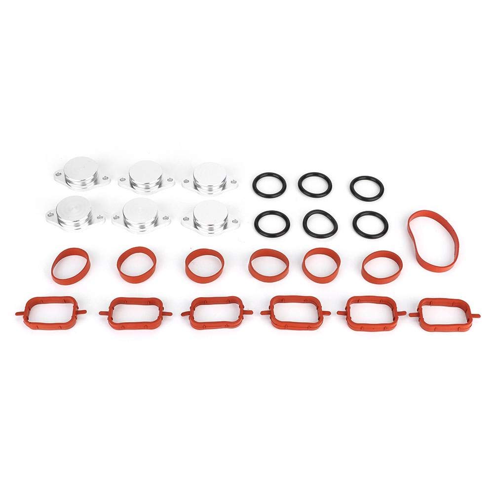 Engine Intake Valve Modified Plug, 6pcs 33mm Silver Engine Intake Valve Modified Plug Fit for M57(6pcs+ Rubber)