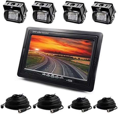 Backup Camera and Monitor Kit For Bus/Truck/Semi-Trailer/Box Truck/RV/Trailer/Tractor/ 5th Wheel When Reversing Parking Backing Make No Blind Area ZEROXCLUB (S0024))