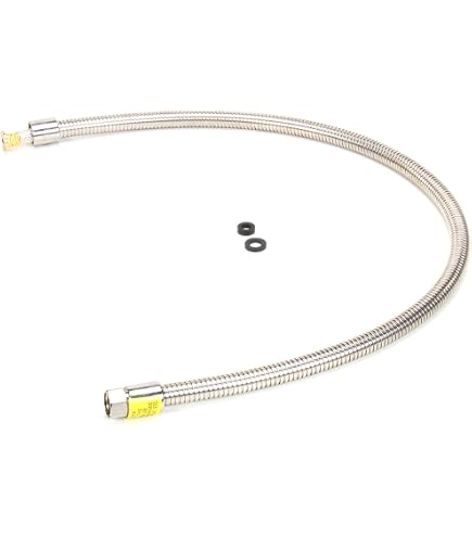 T&s Brass Sprayer Parts Soap Sprayer Hose Attachment Replacement B-0044-H Commercial Sink Sprayer Hose For T&S Brass, 44 Inch Stainless Steel Flexible Pre-Rinse Hose With Heat Resistant Gray Handle Dishwasher Hose T