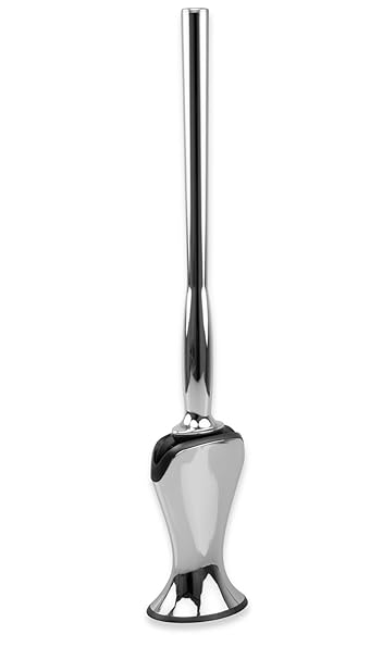 WcWunder Antibakterielle WC-Reinigungs-Bürste Ohne Borsten inkl. Bodenhalter - Color Art (Chrom/schwarz)