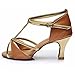 HROYL Women's Latin Dance Shoes Satin Ballroom W7-W09