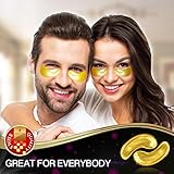 Eye Pads 24k Gold Eye Mask Anti-Aging Hyaluronic Acid Eye Patches Under Eye Mask for Moisturizing & Reducing Dark Circles Puffiness Wrinkles Eye Gel Pads from Puffy Eyes Collagen Eye Pads … (Blue)
