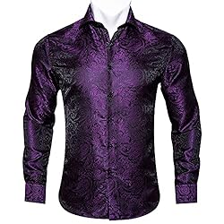 Barry.Wang Men Shirts,Paisley Flower Woven Silk