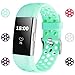 For Fitbit Charge 2 Bands, Adjustable Replacement Sport Strap Bands for Fitbit Charge 2 Smartwatch Fitness Wristband Soft Silicone All Teal Small