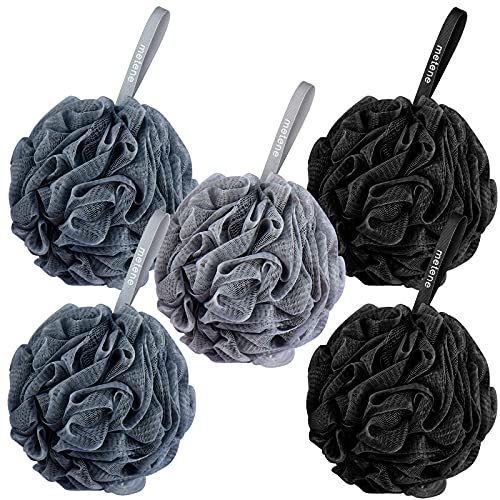 Metene ボディスポンジ 3色5個セット 泡立てネット ふわふわ 超柔軟 肌に優しい ボディウォッシュボール ボディネット お風呂用 バス用品 男女兼用