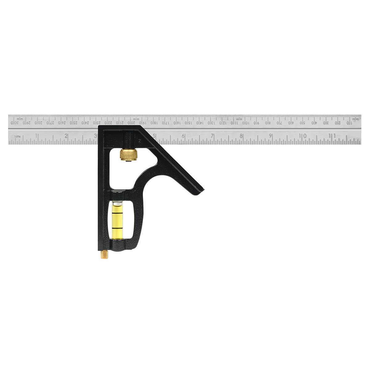 Johnson Level & Tool 400EM Professional Inch/Metric Metal Combination Square, 12", Silver