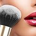 Luxspire Powder Makeup Brush, Flat Kabuki Brush, Single Large Makeup Brush Soft Face Mineral Powder Foundation Brush Blush Brush for Blending Makeup, Black & Gold
