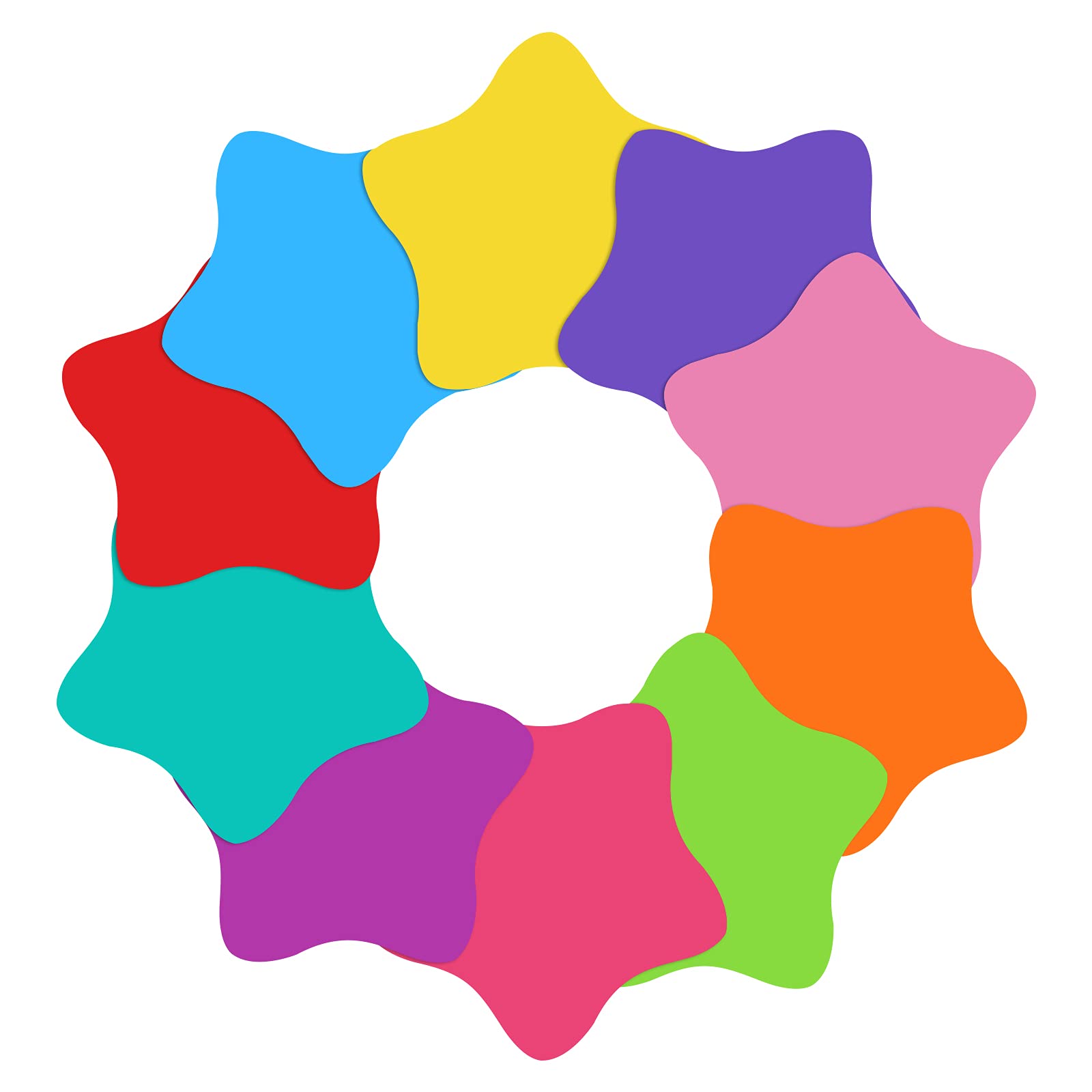 WANDIC 10 Pcs Dry Erase Dots, Star Shape Removable Vinyl Sticker Non-Magnetic Dry Erase Table Spots Wall Decals for Whiteboards Teaching