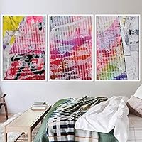 3 Piece Framed Canvas Wall Art Abstract Colorful Canvas Prints Home Artwork Decoration for Living Room,Bedroom - 16