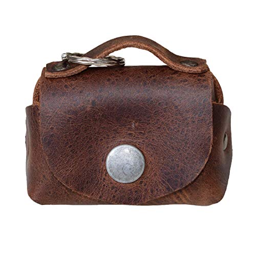 Hide & Drink, Leather Tiny Handbag, Key Ring Holder, Case, Coin Pouch, Accessories, Handmade Includes 101 Year Warranty (Bourbon Brown) - Image 4