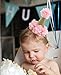 SIFAN Handmade First Birthday Hats for Baby Shower, Girls and Adults, Gold/Pink
