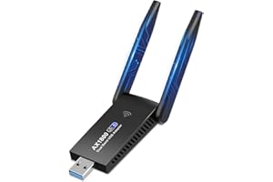 1800Mbps Dual Band Wi-Fi 6 Wireless USB Adapter Dual Band 5GHz 1201Mbps + 2.4GHz 574Mbps with USB 3.0 Port, WPA3, Built-in Dr
