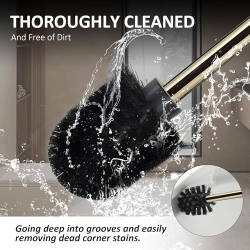 Toilet Paper Holder Set Gold Stainless Steel Freestanding Toilet Brush and Storage Basket Perfect for Organizing Bathroom with Elegance and Practicality