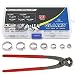 Glarks 80Pcs 7-21mm 304 Stainless Steel Single Ear Stepless Hose Clamps with Pincers Kit primary