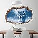 Vacally DIY 3D Wolf Painting Wall Stickers PVC Removable Kids Nursery Home Bedroom Living Room Wall Art Decor Mural Decals 50x70cm