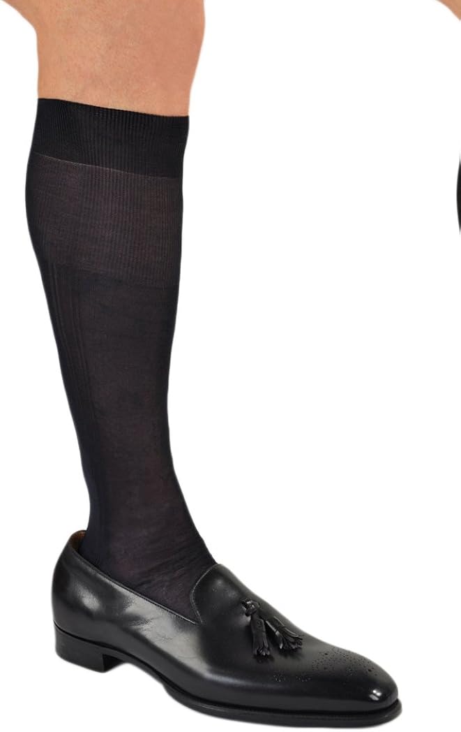 Stunning Pure Silk Formal or Dress OvertheCalf Socks at Amazon Men’s