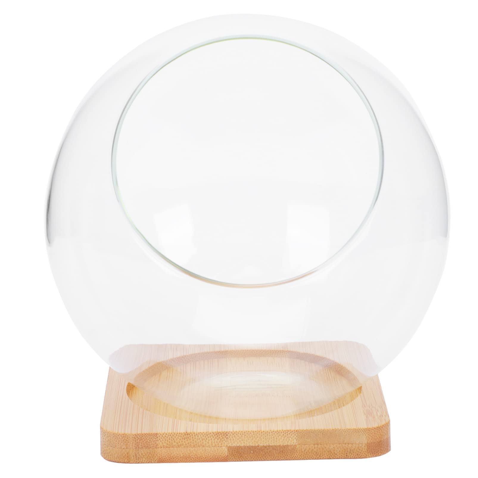 YARNOW Glass Terrarium Vase Bubble Bowl Pot Slant Cut Globe Mini Display Tabletop Transparent for Candy Plant Home Office Decor